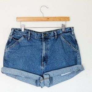 Vintage Medium Wash High Waisted Denim Shorts - 36
